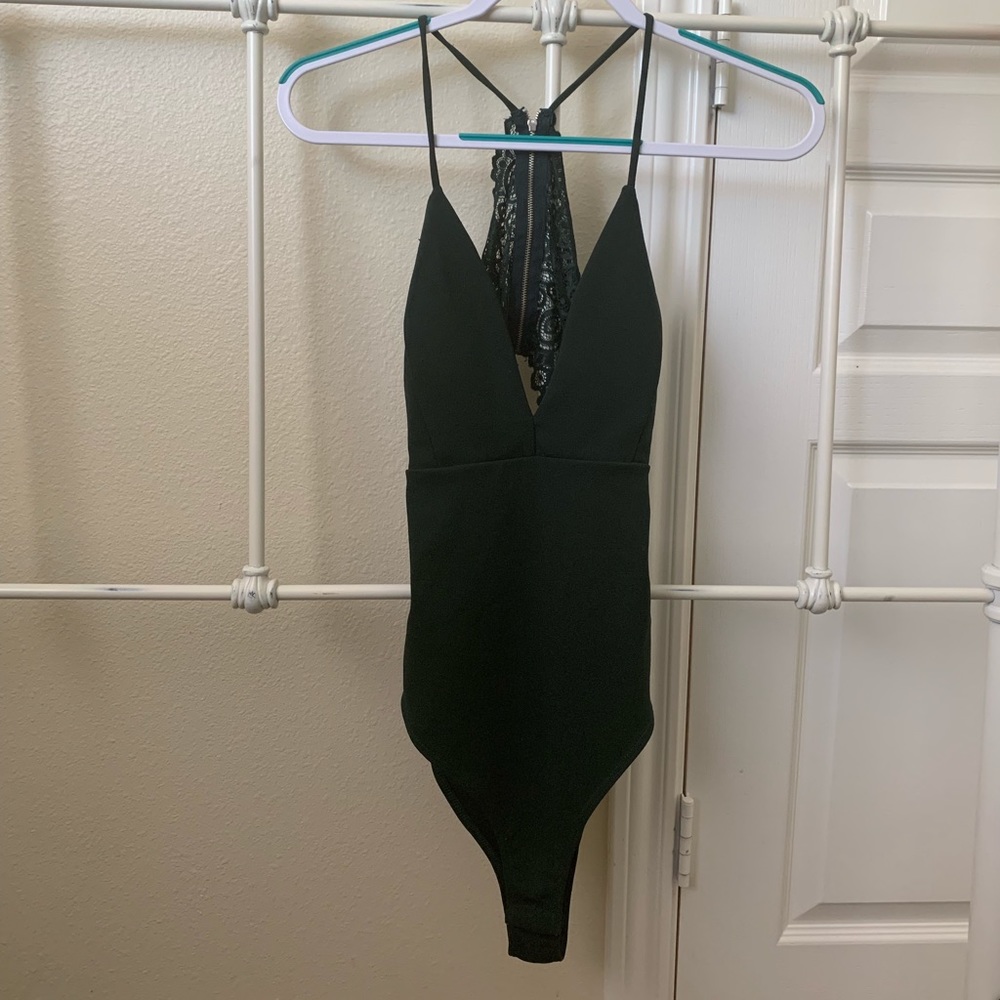 Dark green body suit